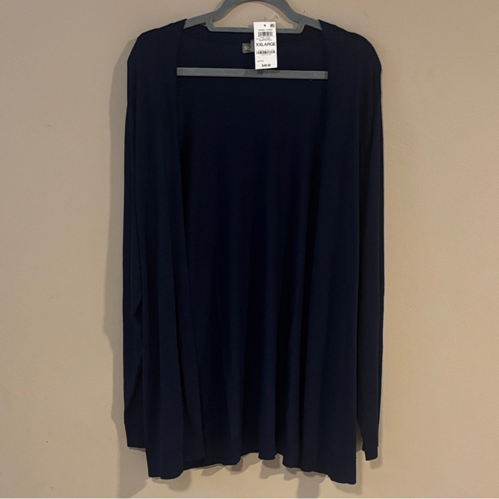 Style & Co. Women's Navy Blue Basic Long Sleeve Cardigan XXL
